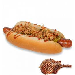 Хот-дог с сосиской из свинины